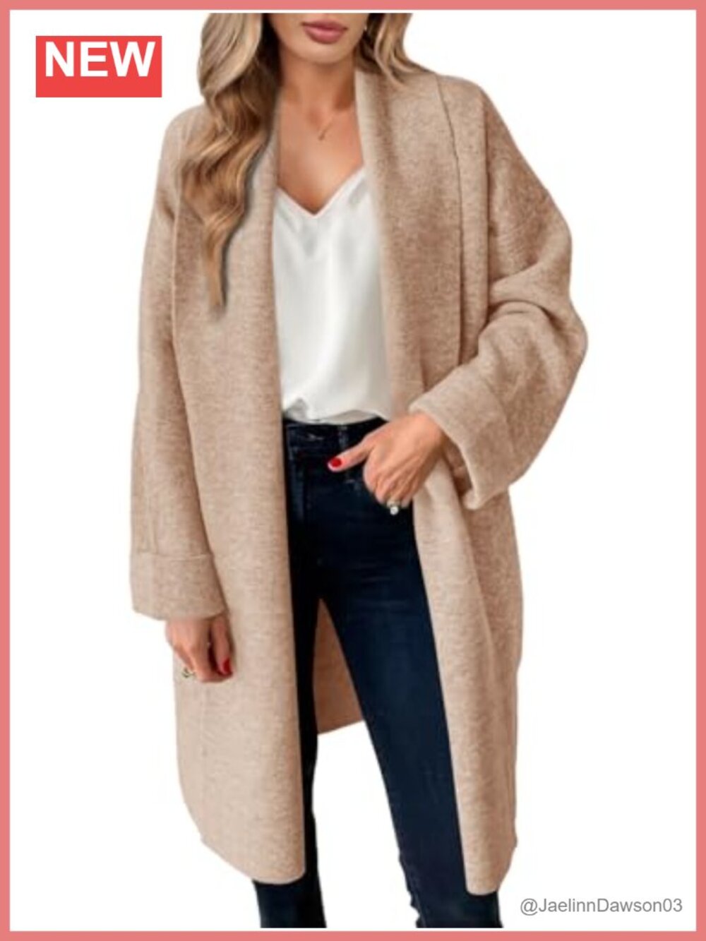 Chunky Knit Open Front Long Cardigan Sweater Oversized Slouchy Coatigan